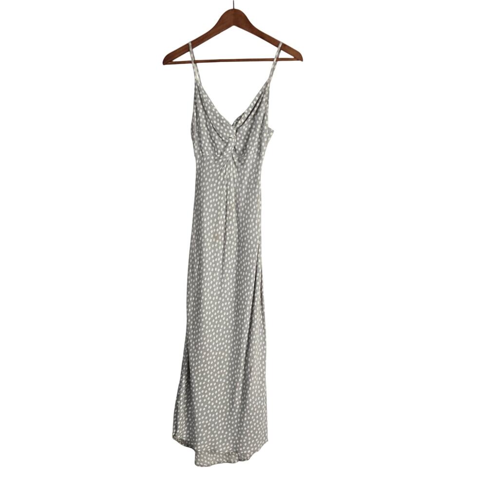 Abercrombie Polka Dot Midi Slip Dress Twist Front Euro Summer French Girl XS